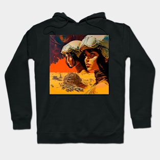 We Are Floating In Space - 86 - Sci-Fi Inspired Retro Artwork Hoodie